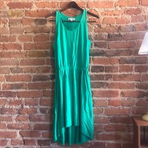 Kelly green high low racer back dress